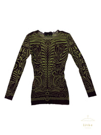 Jean Paul Gaultier Spring 1996 Cyberbaba Print Mesh Top