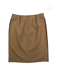 Calvin Klein Collection Fall 1999 Camel Brown Skirt w/ Nylon Inserts