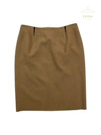 Calvin Klein Collection Fall 1999 Camel Brown Skirt w/ Nylon Inserts