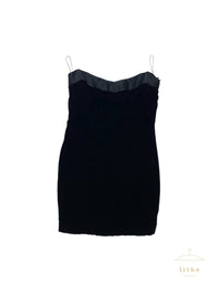 Calvin Klein Collection Fall 1990 Strapless Velvet Mini Dress