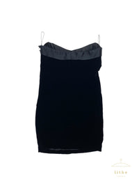 Calvin Klein Collection Fall 1990 Strapless Velvet Mini Dress