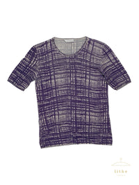 Prada Spring 1996 Purple Tweed Print Top