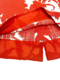 Prada Spring 2001 Red Carnation Print Pencil Skirt