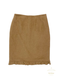 Prada Fall 2010 Camel Hair Ruffle Hem Skirt
