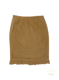 Prada Fall 2010 Camel Hair Ruffle Hem Skirt