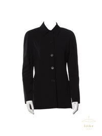 Calvin Klein Collection Fall 1996 Black Wool Crepe Jacket