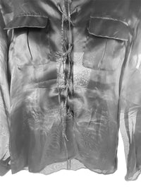 Prada Spring 1993 Sheer Silk Organza 'Saharienne' Lace Top
