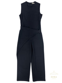 Calvin Klein Collection Fall 1997 Black Wool Jumpsuit