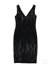 Vintage John Galliano Black Sequin Sheath Dress