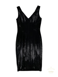 Vintage John Galliano Black Sequin Sheath Dress