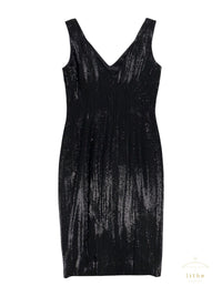 Vintage John Galliano Black Sequin Sheath Dress