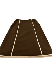 Prada Fall 1996 Brown Cream Trim Skirt