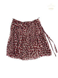 Prada Spring 2000 Red Hearts Print Silk Chiffon Skirt
