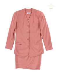 Calvin Klein Collection Spring 1992 Pink Jacket & Skirt Set