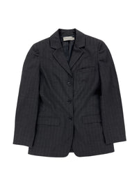 Calvin Klein Collection Fall 1996 Pinstripe Charcoal Grey Wool Suit | Vintage 1990s