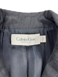 Calvin Klein Collection Fall 1996 Pinstripe Charcoal Grey Wool Suit | Vintage 1990s