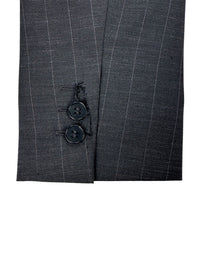 Calvin Klein Collection Fall 1996 Pinstripe Charcoal Grey Wool Suit | Vintage 1990s