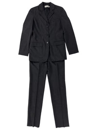 Calvin Klein Collection Fall 1996 Pinstripe Charcoal Grey Wool Suit | Vintage 1990s