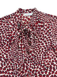 Prada Spring 2000 Red Hearts Print Silk Blouse | Vintage 2000s